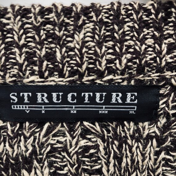 Vintage Structure Men’s Sweater Large Cable Chunk… - image 8