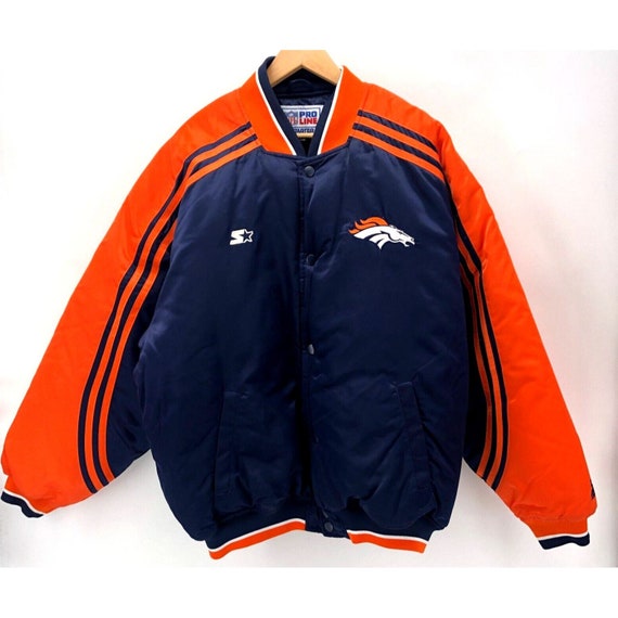 Vintage 90s Denver Broncos Men’s Satin Jacket XXL… - image 1