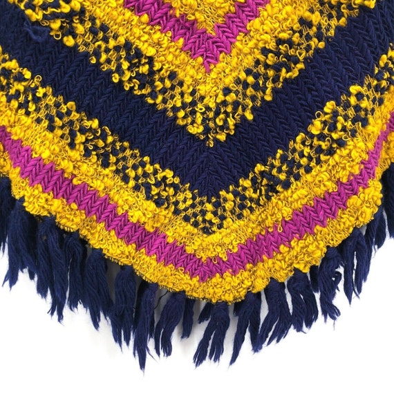Vintage 70s Jack Winter Poncho Crochet 1/4 Zip St… - image 7
