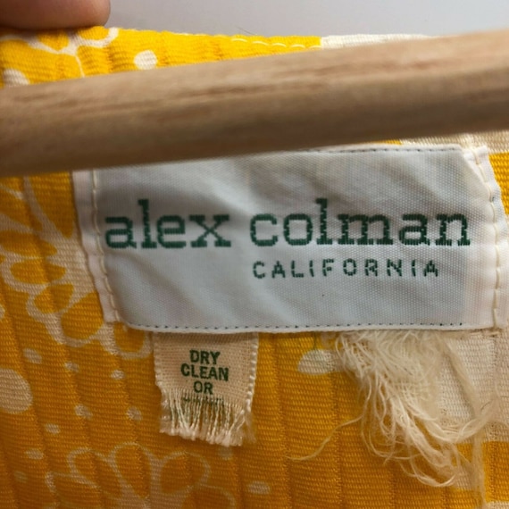 Vintage 70s Alex Coleman Maxi Dress Yellow White … - image 10