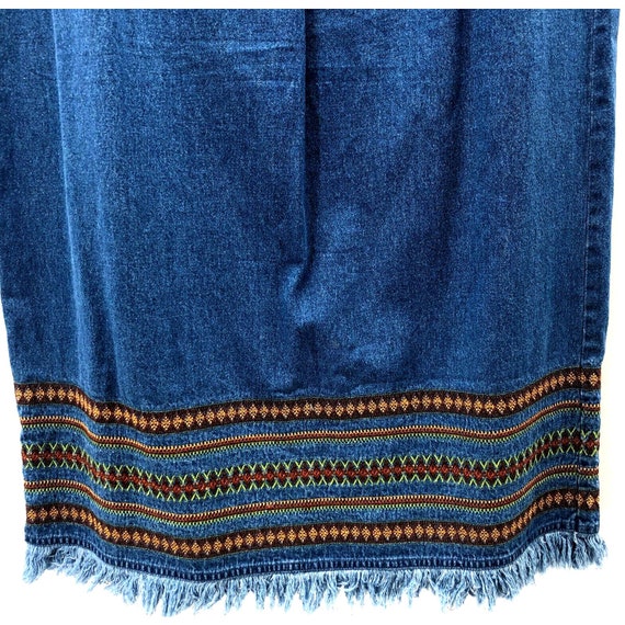 Vintage Denim & Co Denim Skirt Large Western Faux… - image 8