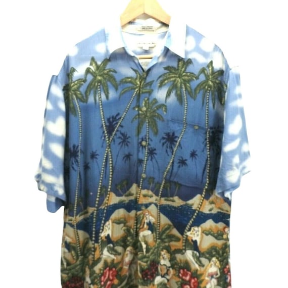 Vintage Pierre Cardin Men's Hawaiian Shirt Palm A… - image 1