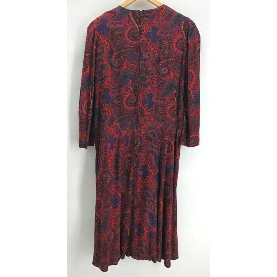 Vintage SL Fashions Dress Midi Paisley Drop Waist… - image 4