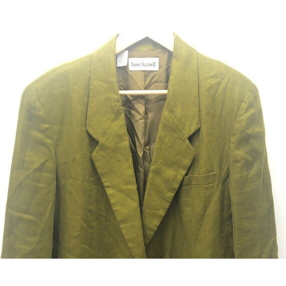 Vintage Anne Klein II Blazer Jacket Green Lagenlo… - image 2
