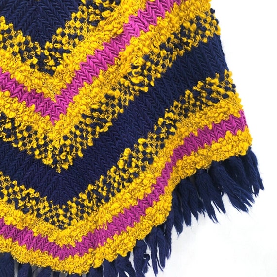 Vintage 70s Jack Winter Poncho Crochet 1/4 Zip St… - image 8