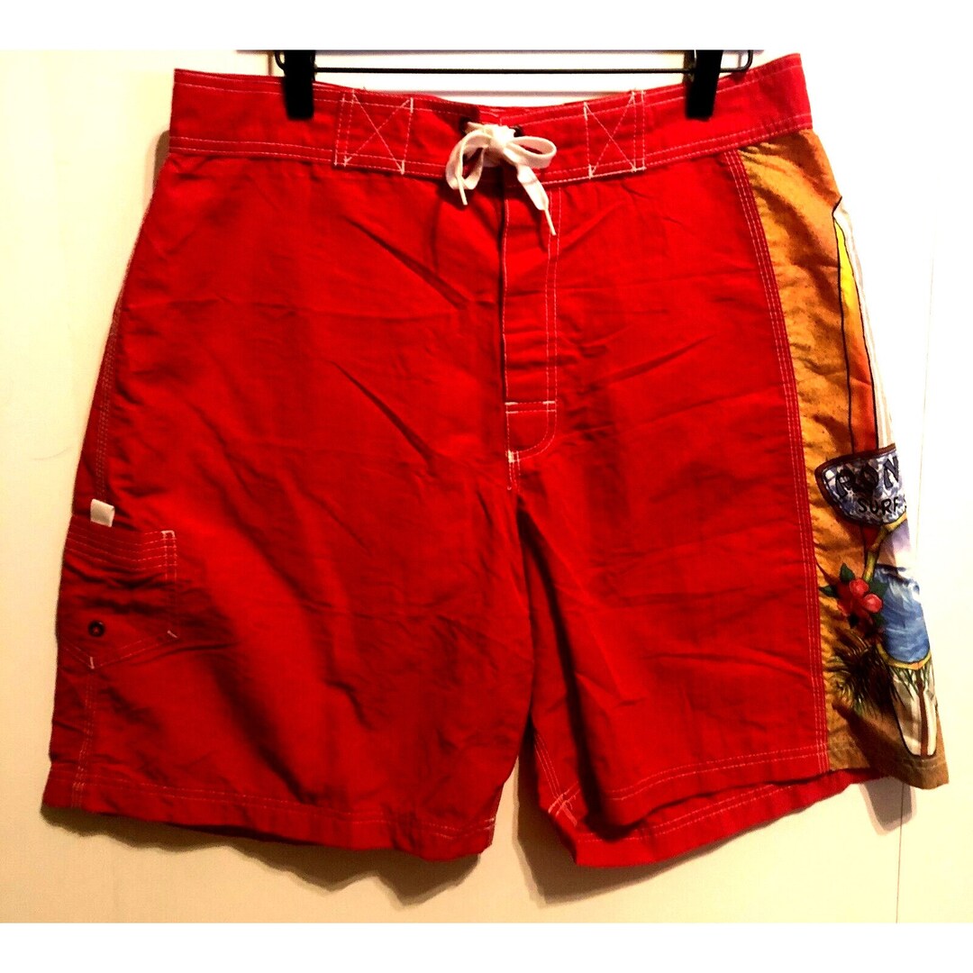 Vintage Ron Jon Surf Shop Board Shorts Swim Trunks Size 34 Floral
