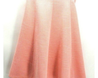 Vintage Jantzen Skirt Pink White Check Knit Stretch Pull On USA Size 8