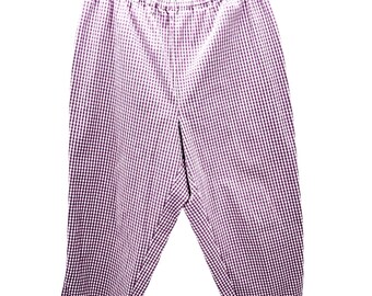 Vintage Denim & Crop Pant Plus Size 2X Purple White Gingham Cottage Denim