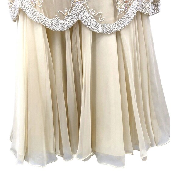 Vintage Ted Lapidus Dress Size 6 Ivory Sequin Bea… - image 10
