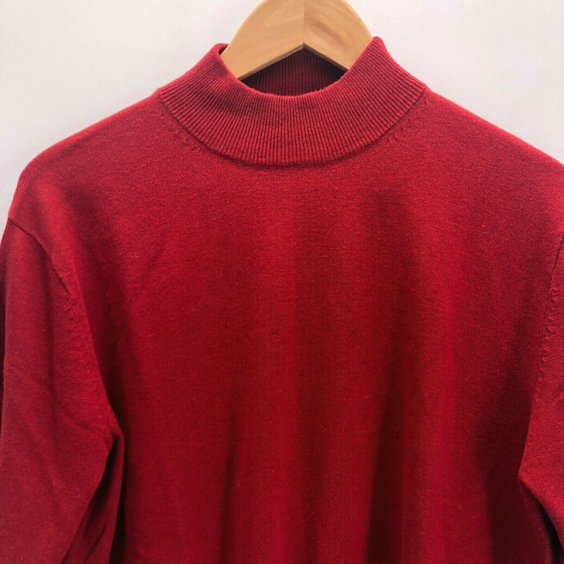 Paul Fredrick Men's Sweater Burgundy Mock Neck Silk | Etsy