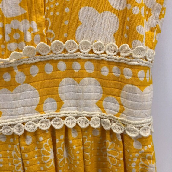 Vintage 70s Alex Coleman Maxi Dress Yellow White … - image 5