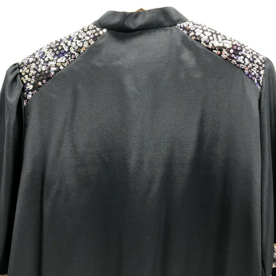 Vintage Tops N Tops Blouse Black Silver Gold Sequ… - image 4