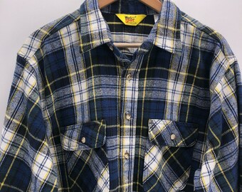 Blue Flannel Shirt | Etsy
