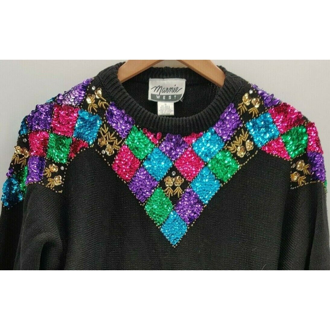 sequin long sleeve sweater