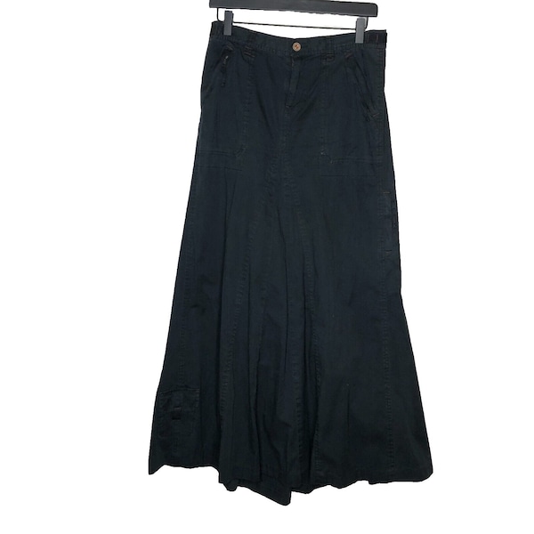 Ralph Lauren Polo Jeans Black Midi Skirt Size 4 Vintage Western Prairie Boho