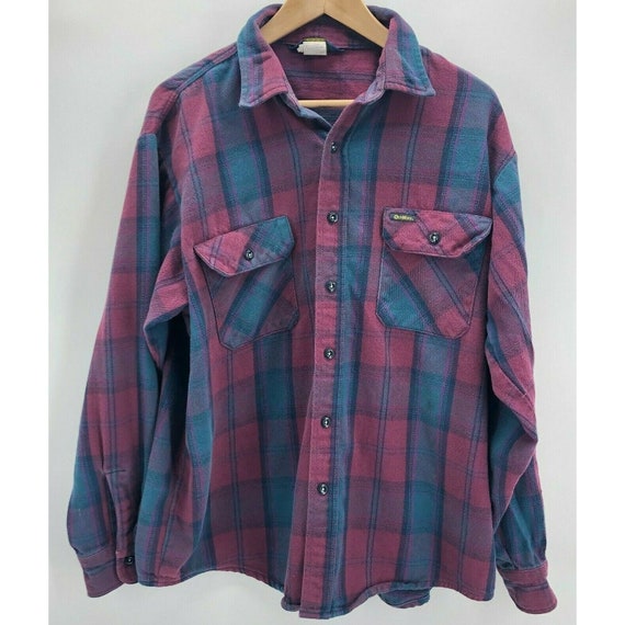 Vintage Osh Kosh Shirt Size XL Heavy Flannel Butto