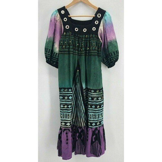 Vintage Ramona Rull Dress Size S/M Boho Mirrored P