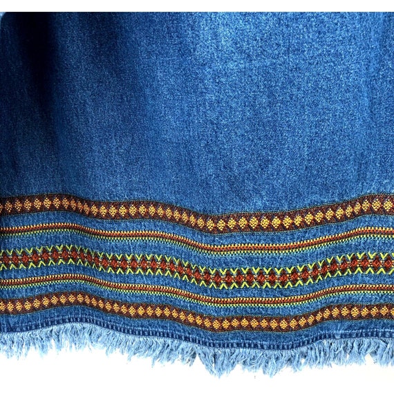 Vintage Denim & Co Denim Skirt Large Western Faux… - image 7