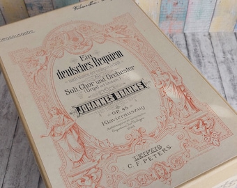 Spartiti confezione regalo • Johannes Brahms • Requiem • Musica • Coro • Pianoforte • Canto • Scatola • Matrimonio • Compleanno • Fai da te • Fatto a mano