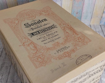 Spartiti confezione regalo • Beethoven • Sonate • Musica • Pianoforte • Pianoforte • Coro • Canto • Scatola • Matrimonio • Compleanno • Fai da te • Fatto a mano