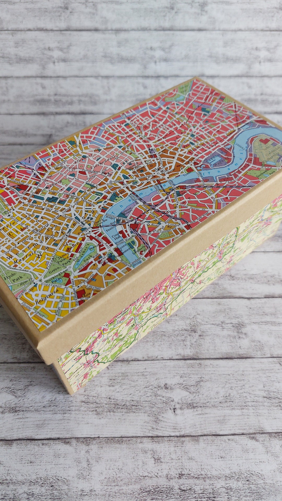 Gift Box London City Map Thames England Maps Box Etsy