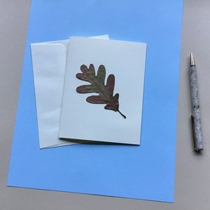 Pressed Leaf Note Card, Envelope, Nature, Woods, Boreal Forest, John Muir, Hike,  Autumn, Fall Leaves, Moss, Fern, Blank, All Occasion