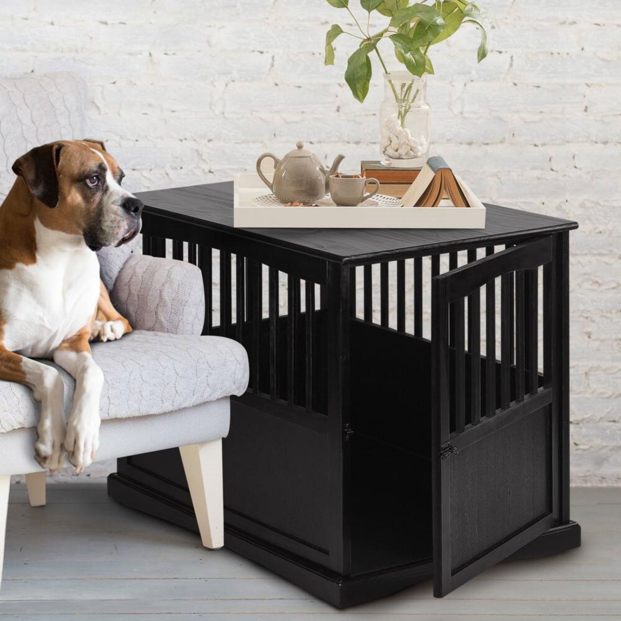 Wooden Dog Crate Pet Crate End Table with Lockable Door Etsy