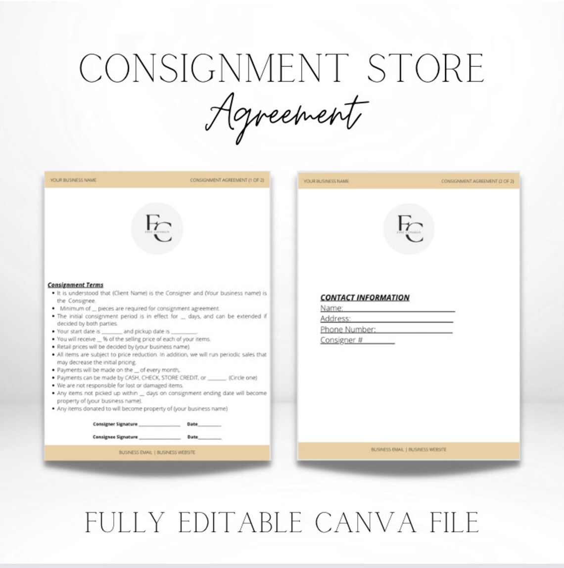 Consignment Email Consignment Store Contact Template, Consignment Store Agreement ...