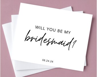 Will You Be My Bridesmaid Card, Bridesmaid Proposal, Maid of Honor Proposal, Bridesmaid Canva File, Bridal Party Printable, Wedding Prints