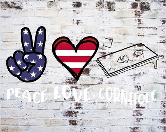 Peace Love Cornhole Png, Funny Cornhole PNG, Cornhole PNG, Cornhole sublimation file, bean bag toss png, cornhole lover png, png for him
