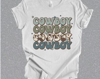 Cowboy Spellout T Shirt, Western T Shirt, Cowboy T Shirt, Country Concert Shirt, Unisex Jersey Short Sleeve Tee, Western Graphic T Shirt