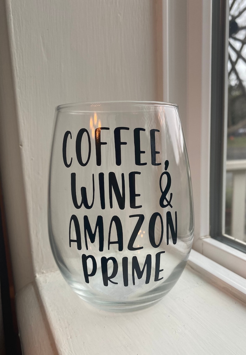 Wine /& Amazon Prime Stemless Wine Glass Coffee