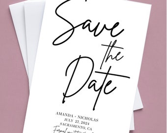 Wedding Save The Date Canva Template, Save The Date Customizable Template, Save The Date Template for Wedding