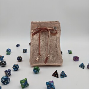 Rose Gold Leather Dice Bag