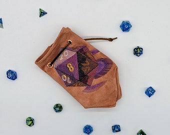 Bolsa de dados de ante bordada D20 iluminada