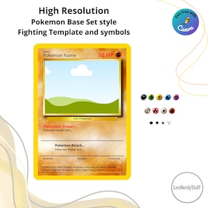 Editable Fighting Type Pokemon Card Template | Canva Trading Card Layout + Energy Symbols Sheet | TCG Template | Instant Download