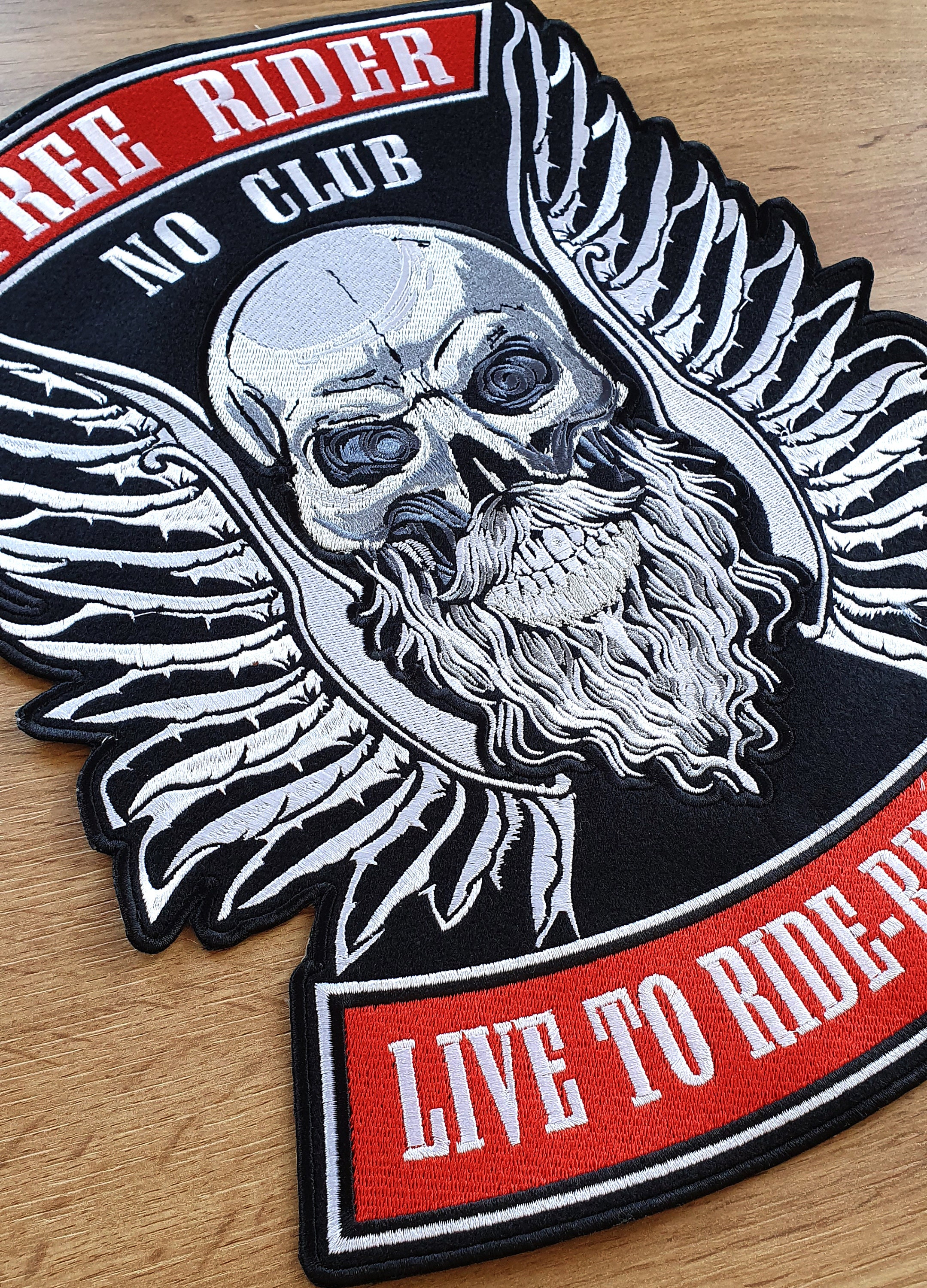 Free Rider Motorcycle Patch for Jacker, Large Biker Patch - Etsy