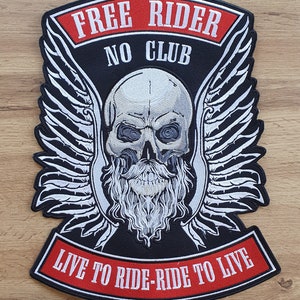Free rider motorcycle patch for jacker, Large biker patch