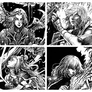 Castlevania Print Postcards - 4 Options - Hector, Leon Belmont, Maria Renard, Soma Cruz - 5x7" - Castlevania Nocturne