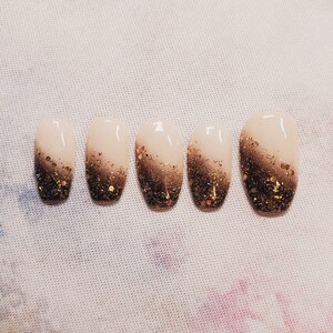 Black Glitter Ombre Press on Nails | Reusable Press on Nails