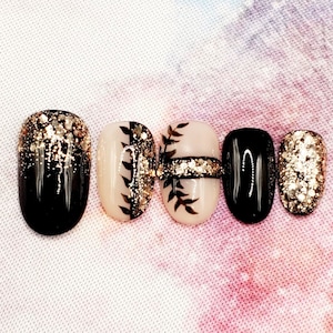 Black and Gold Nails