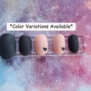 Small Hearts Press on Nails | Reusable Press on Nails | Choose your Color