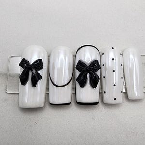 Elegant White Glazed Nails | Reusable Press on Nails