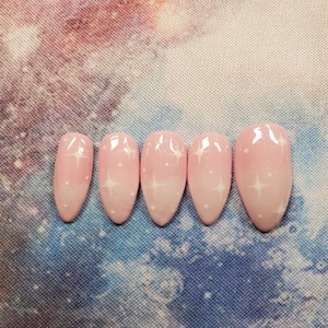 Kawaii Stars Ombre Nails | Reusable Press on Nails | Choose Your Color