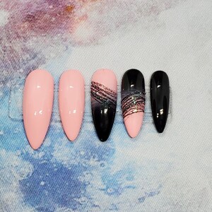 Customizable Black Ombre Press on Nails | Reusable Press on Nails | Choose Your Color