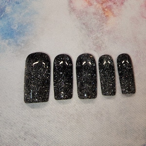 Reflective Sliver Glitter Ombre Press On Nails | Reusable Press on Nails
