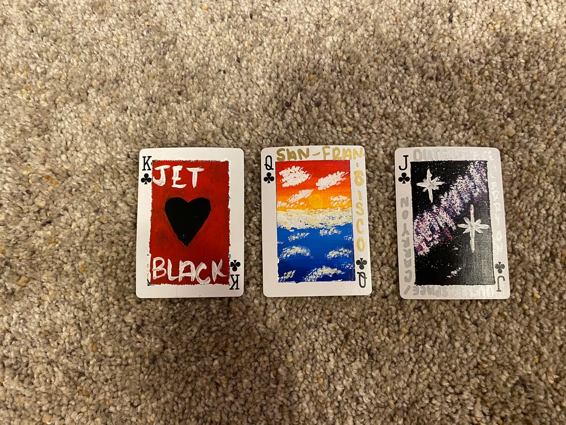 Custom Painted Deck of Cards Etsy