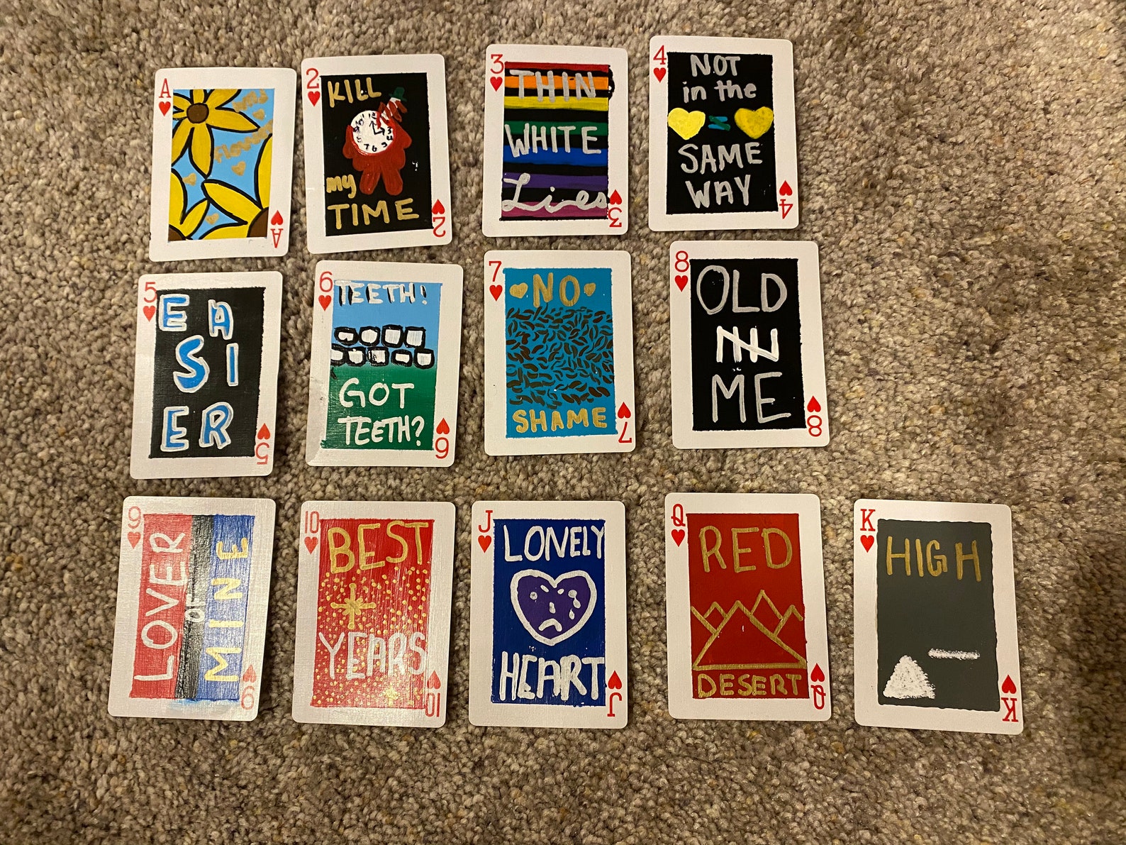 Custom Painted Deck of Cards Etsy