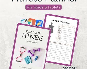 Digital Fitness Planner, Weight Loss & Fitness Tracker, Undated Fitness Journal, Calorie Tracker, Meal Planner Workout, Weight Loss Tracker