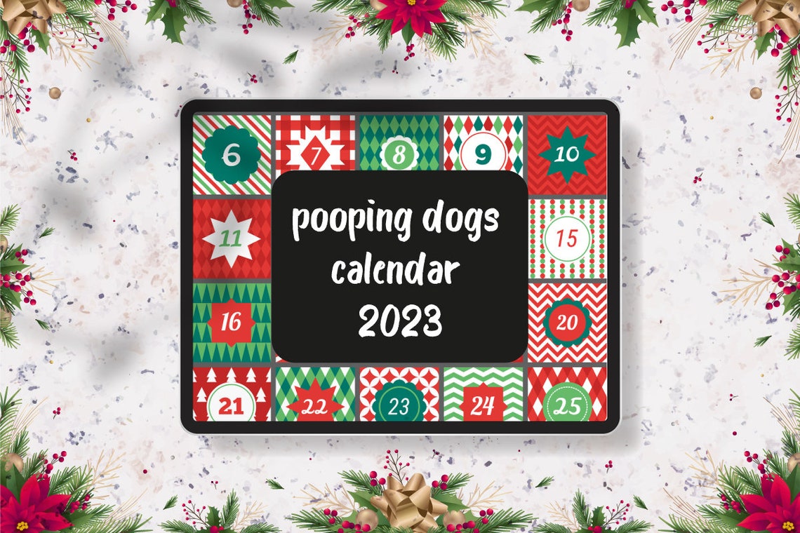 2023 Pooping Pooches Dog Calendar Digital Planner Goodnotes Etsy